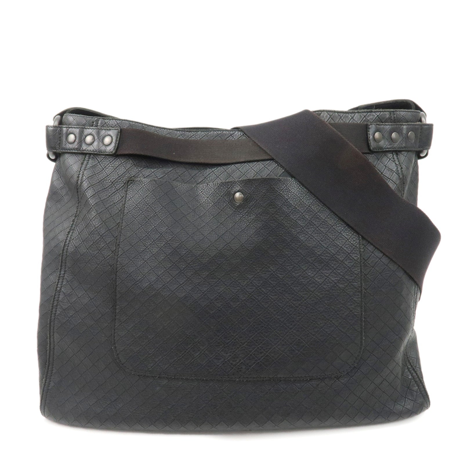 BOTTEGA-VENETA-Intrecciato-Mirage-Leather-Shoulder-Bag-Black