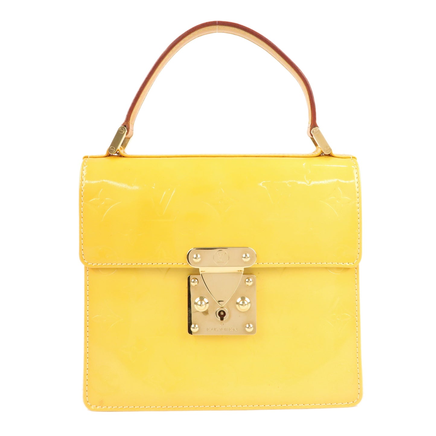 Louis Vuitton Vernis Spring Street Hand Bag Lime Yellow M91068