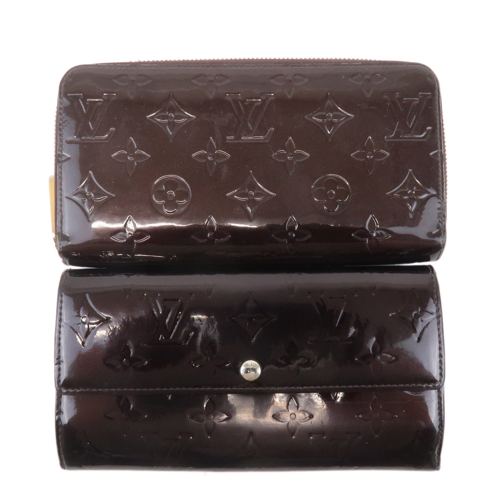 Louis-Vuitton-Monogram-Vernis-Set-of-2-Long-Wallet-M93522-M93524