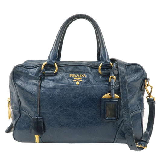 PRADA-Leather-2way-Hand-Bag-Shoulder-Bag-Blue-BL0821