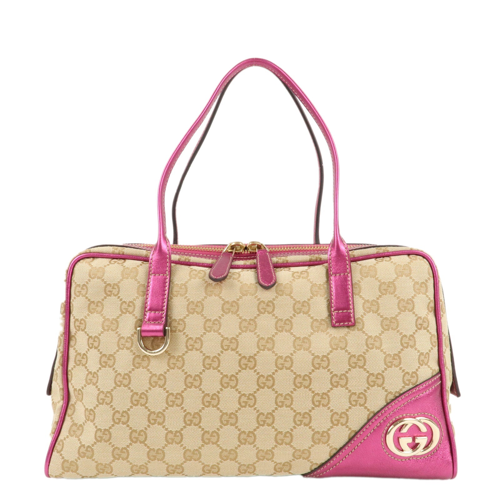 GUCCI--New-Brit-Abbey-GG-Canvas-Leather-Boston-Bag-169971