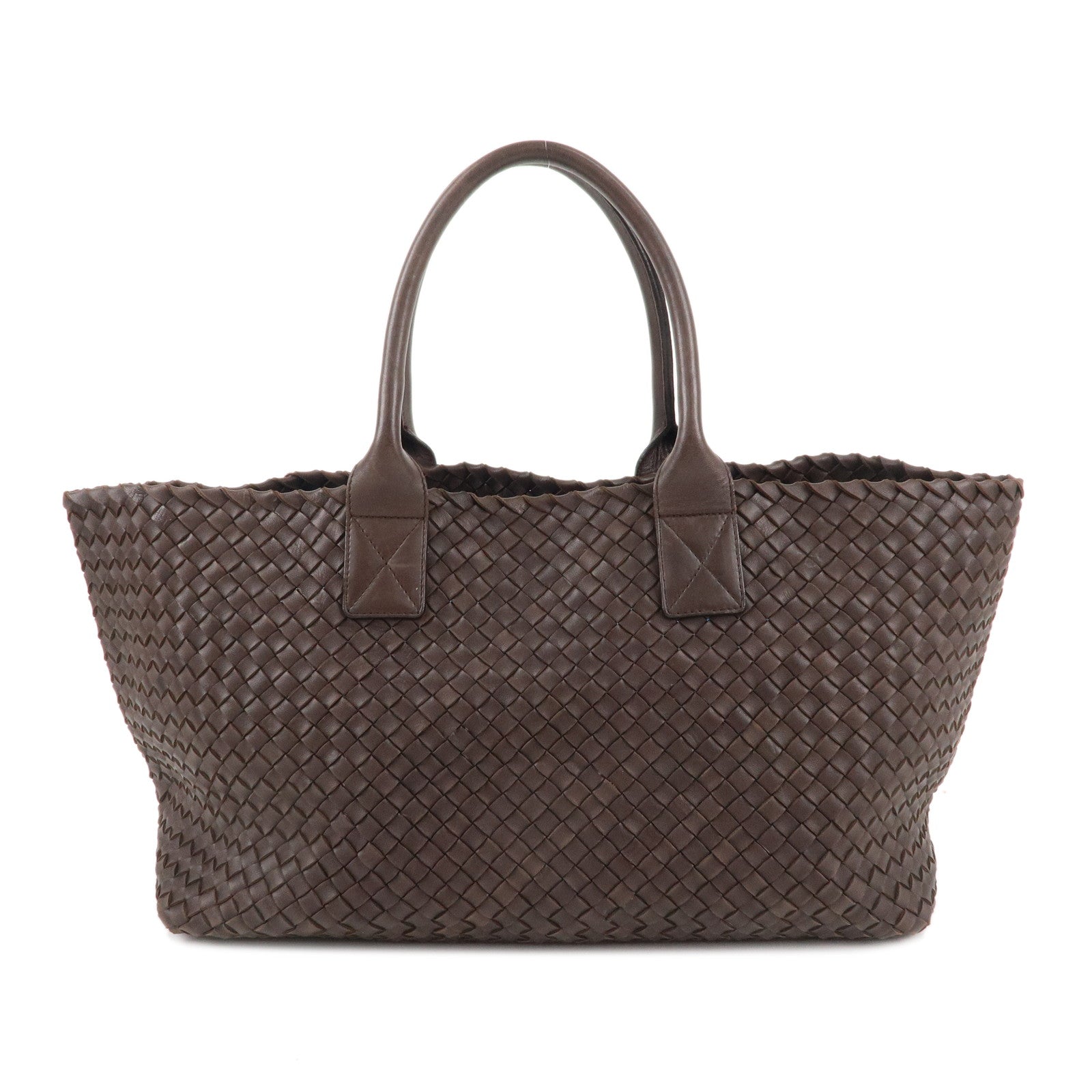 BOTTEGA VENETA Intrecciato Leather Cabas MM Tote Bag Brown 115664