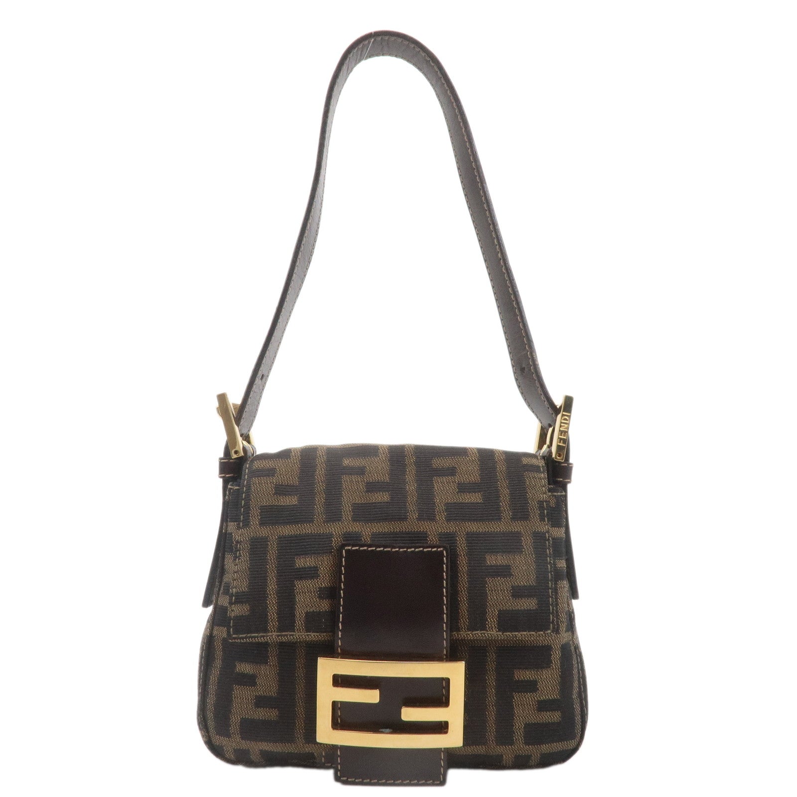 FENDI Zucca Canvas Leather Mini Mamma Bucket 222826571.089