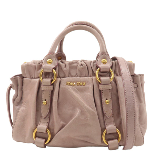 MIU-MIU-Leather-2WAY-Bag-Hand-Bag-Shoulder-Bag-Pink