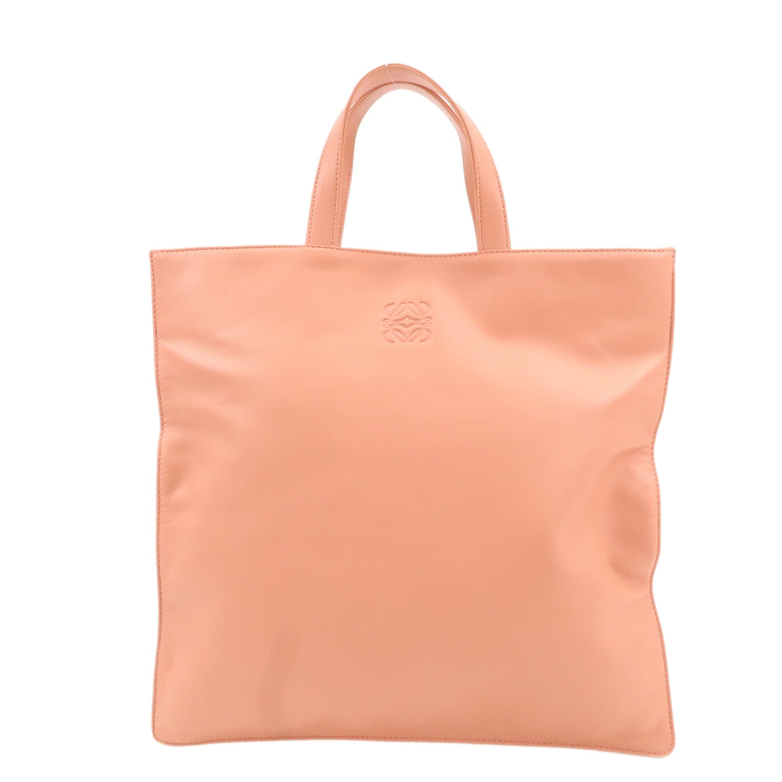 LOEWE-Anagram-Leather-Tote-Bag-Hand-Bag-Pink