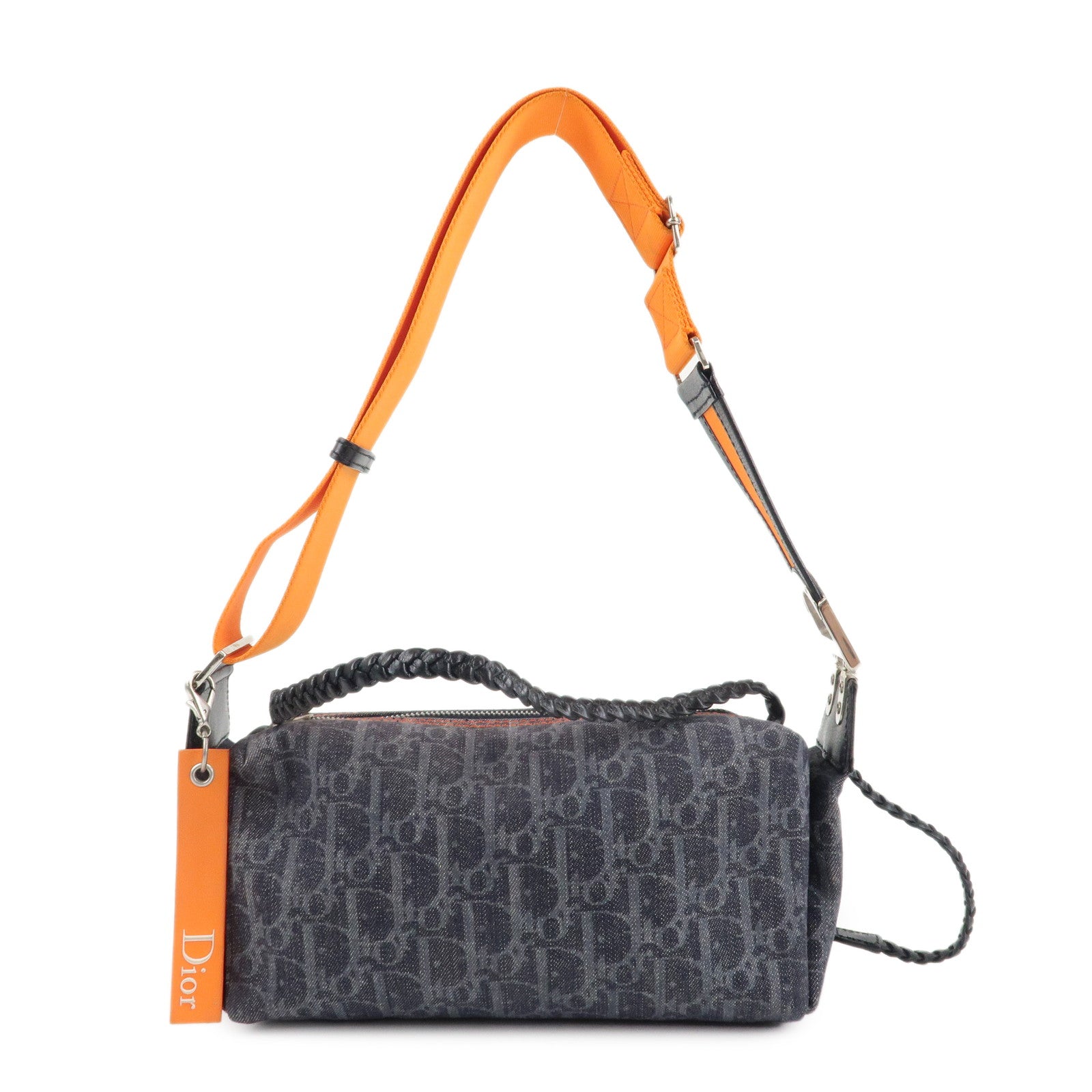 Christian-Dior-Flight-Line-Trotter-Canvas-Leather-Shoulder-Bag
