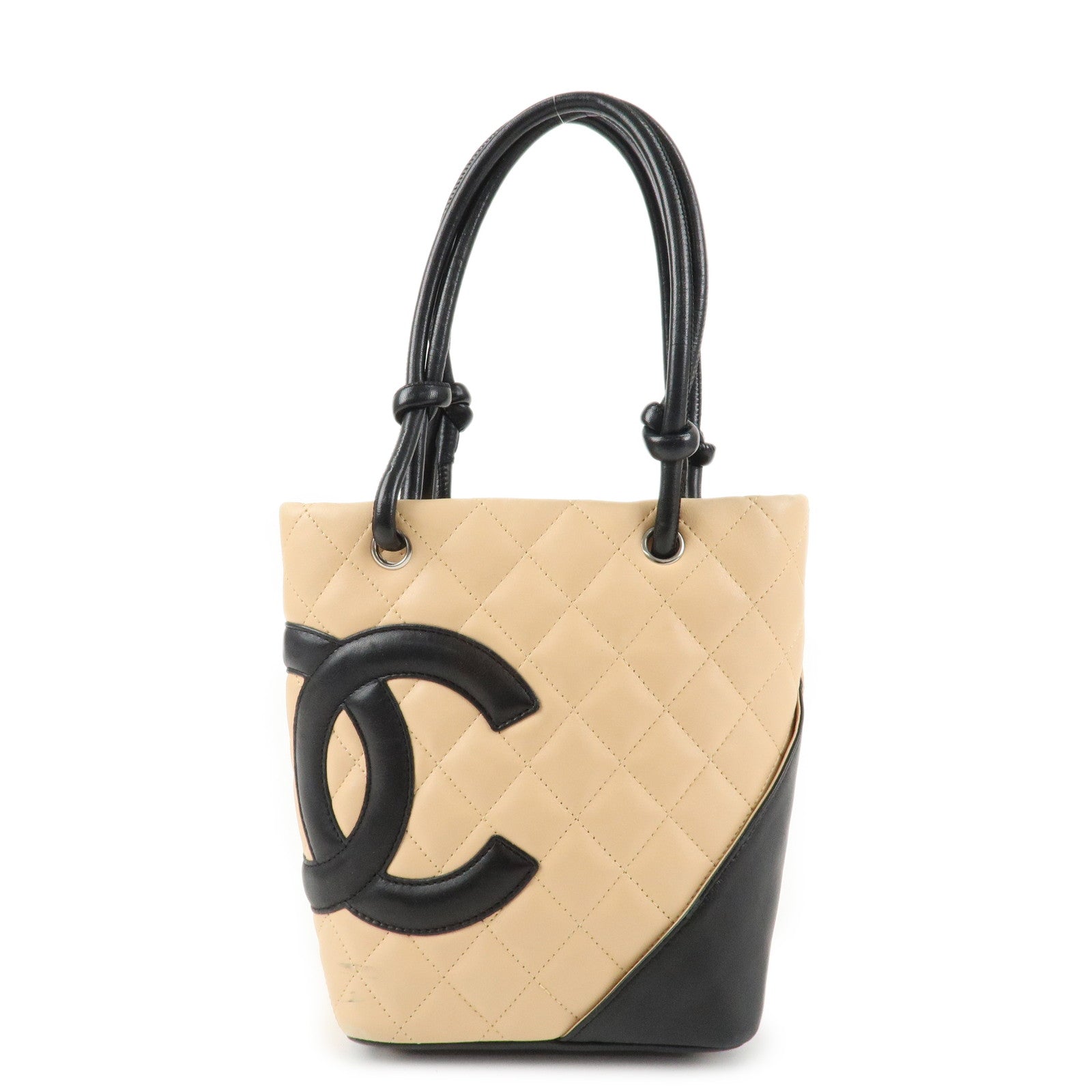 CHANEL-COCO-Mark-Cambon-Line-Lamb-Skin-Small-Tote-Bag-A25166