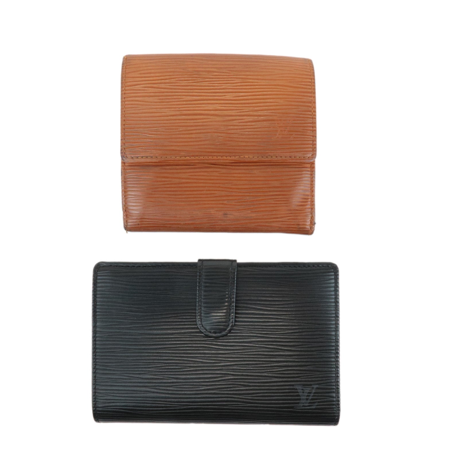 Louis-Vuitton-Set-of-2-Epi-Wallet-Noir-Kenya-Brown-M63642-M63483