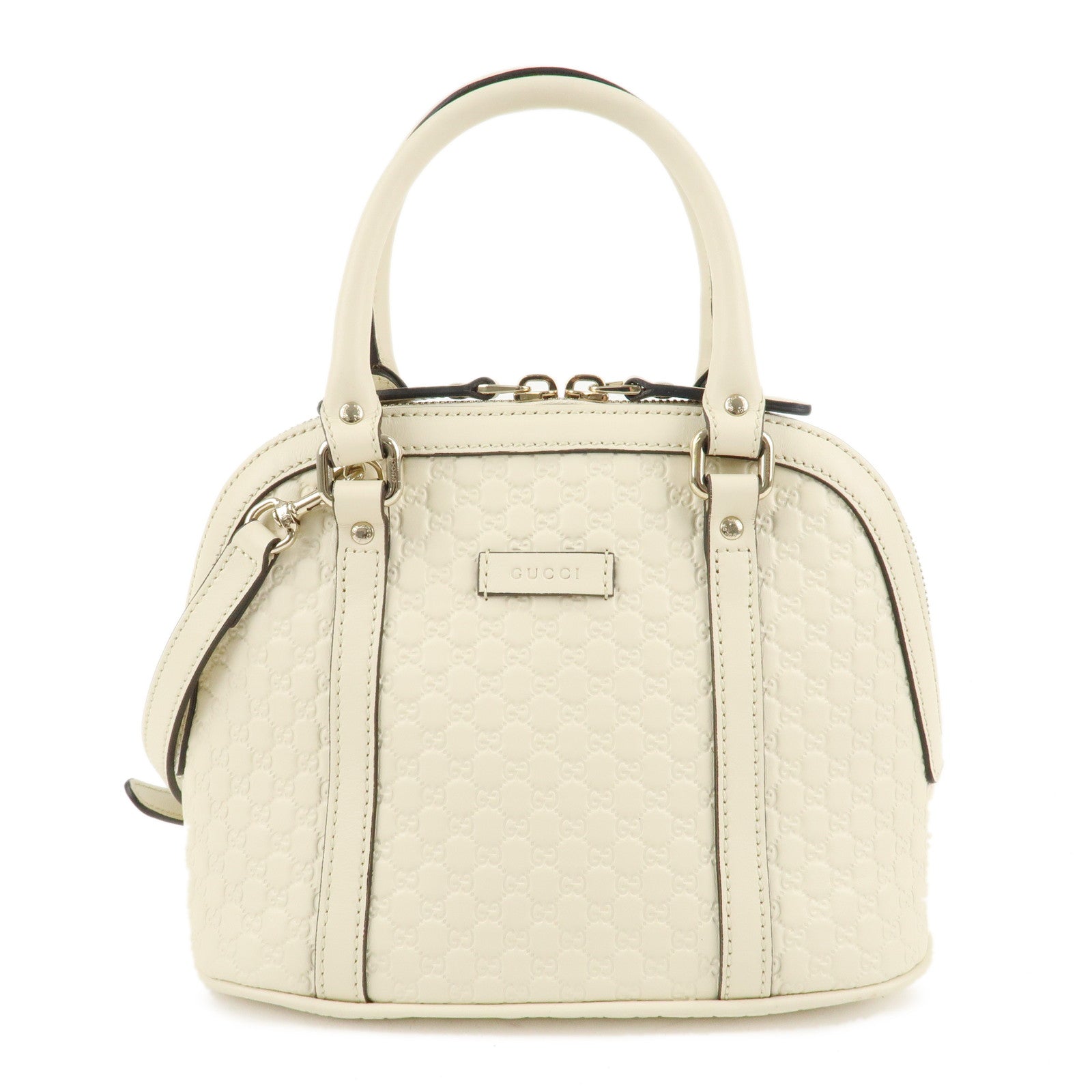 GUCCI-Micro-Guccissima-Leather-2WAY-Bag-Hand-Bag-Ivory-449654