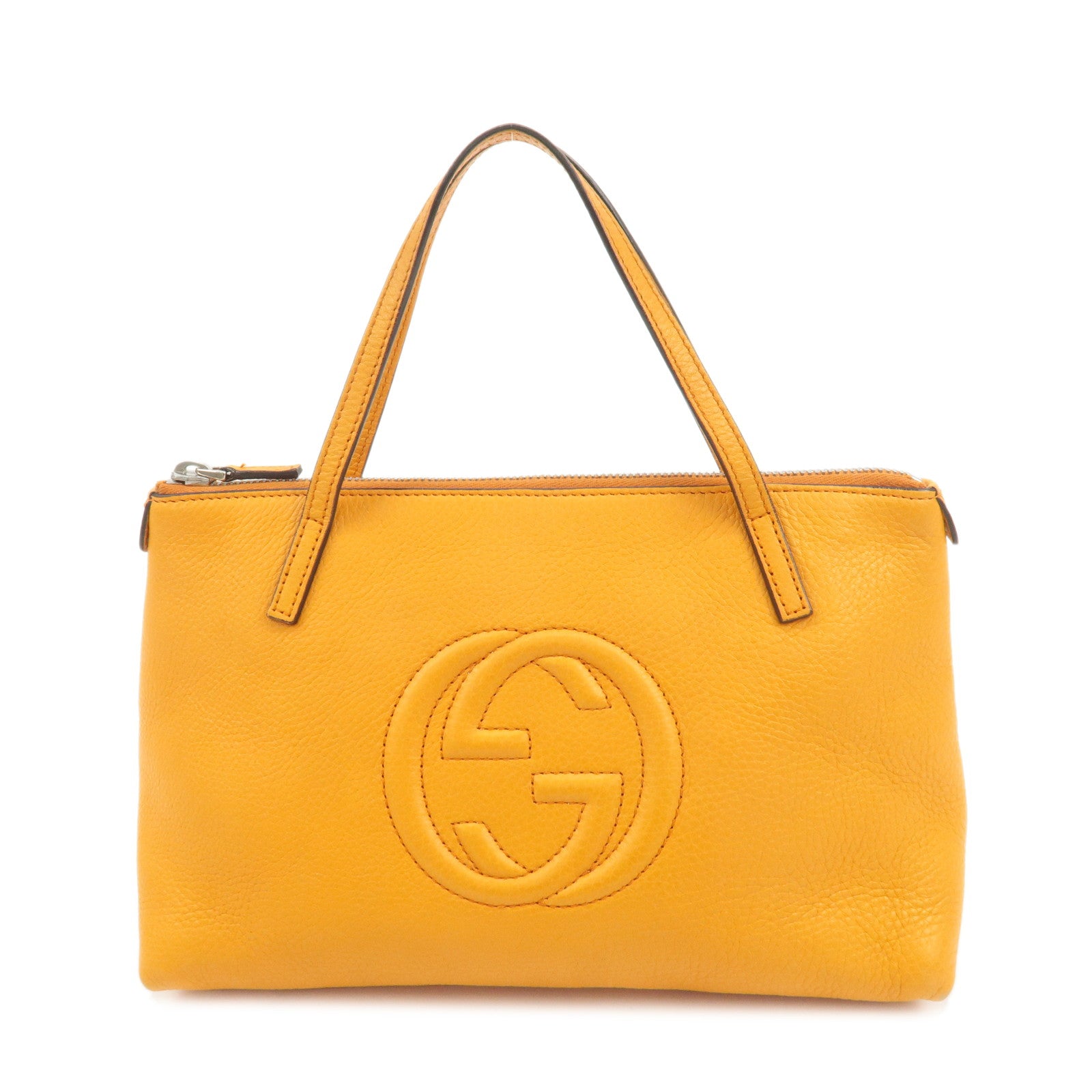 GUCCI-Children-SOHO-Leather-Tote-Bag-Hand-Bag-Orange-340618