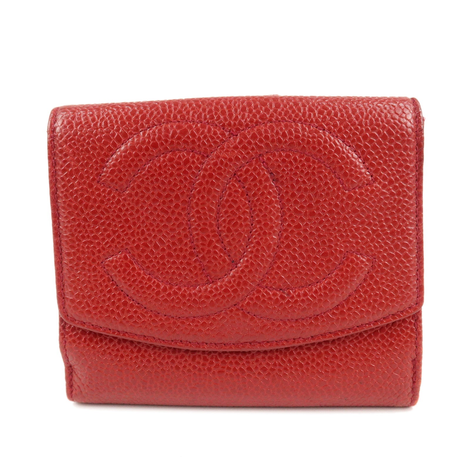 CHANEL-Caviar-Skin-Coco-Mark-W-Hook-Compact-Wallet-A01427