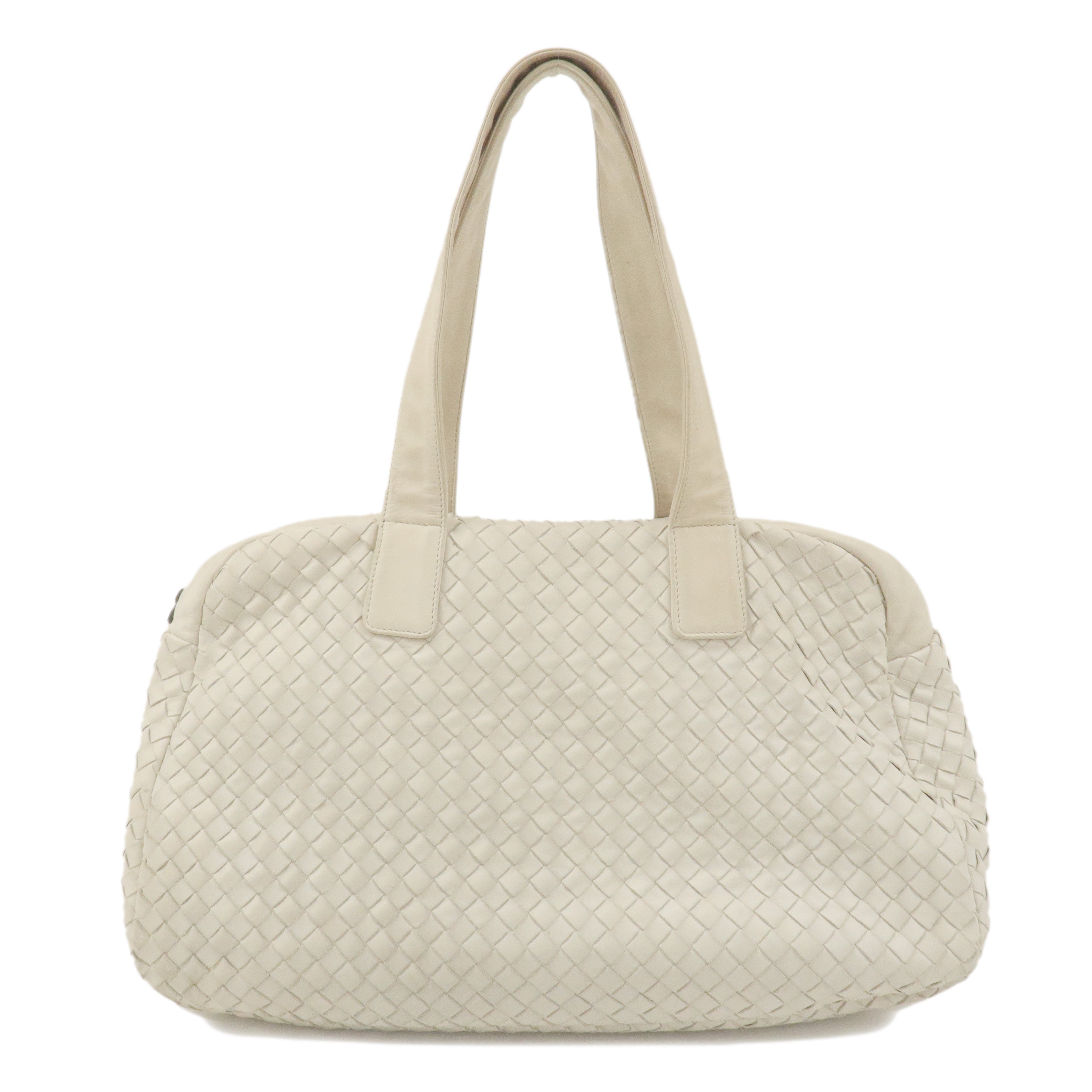 BOTTEGA VENETA Intrecciato Leather Shoulder Bag Ivory