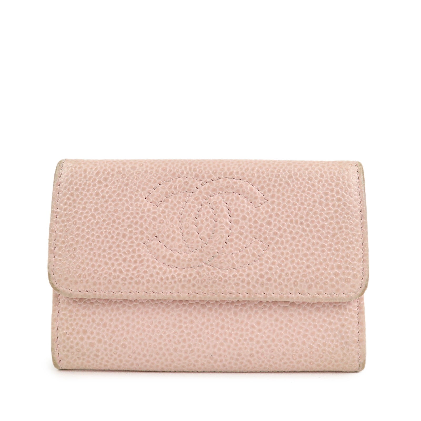 CHANEL-COCO-Mark-Caviar-Skin-Card-Case-Card-Holder-Pink-A50074