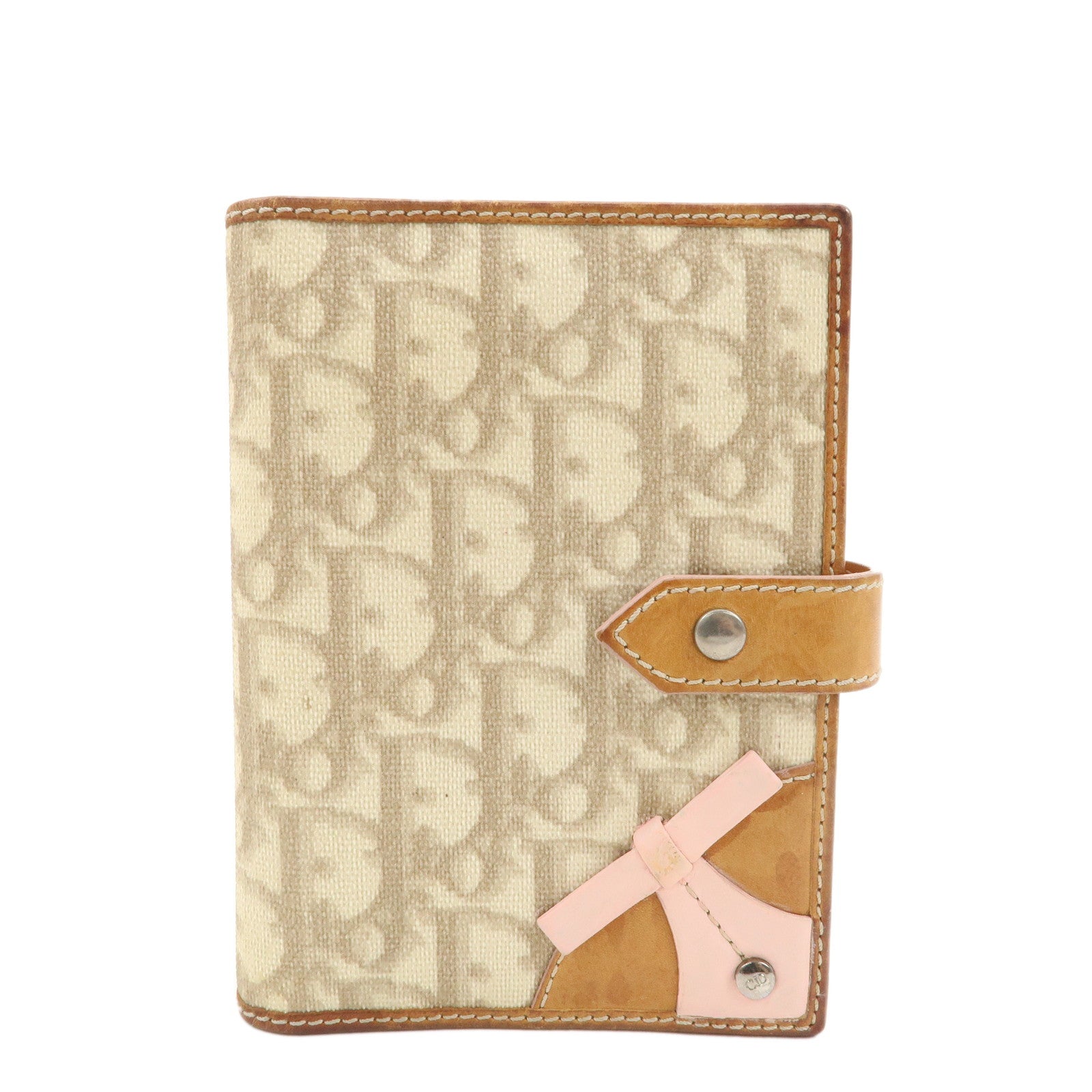 Christian-Dior-Trotter-PVC-Leather-Agenda-Cover-Beige-Ivory