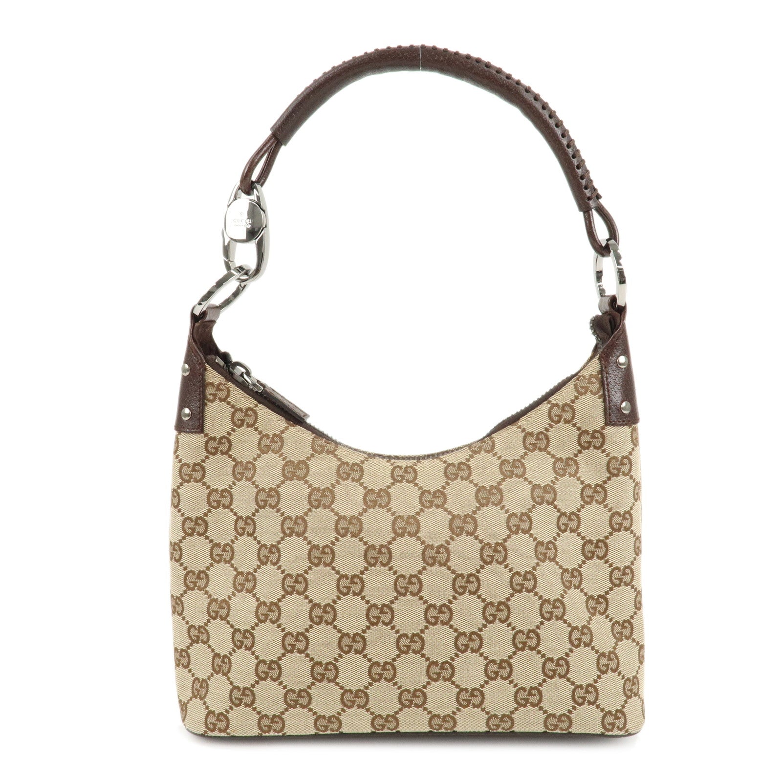 GUCCI-GG-Canvas-Leather-Shoulder-Bag-Hand-Bag-Beige-Brown-115002