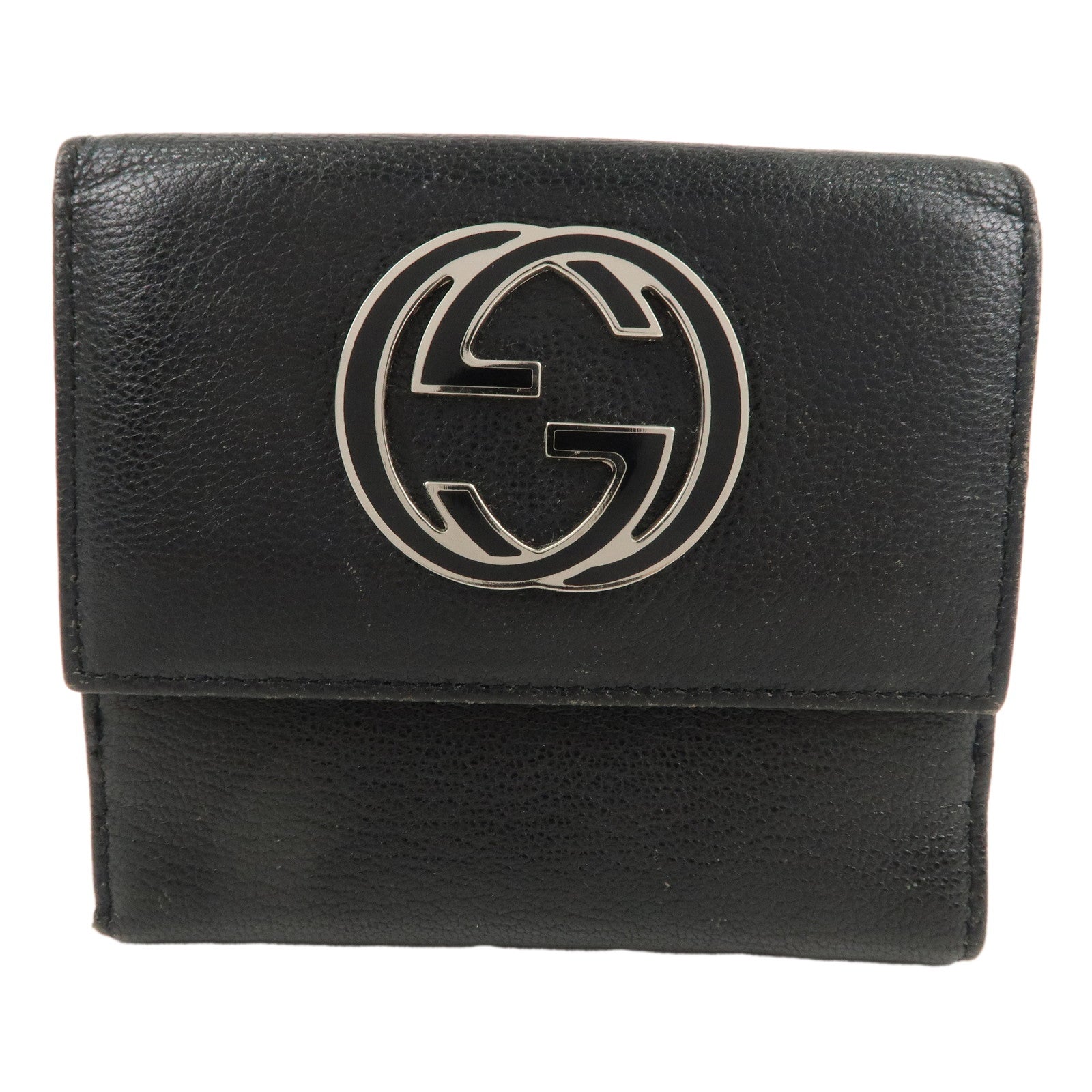 GUCCI-Interlocking-G-Leather-Bi-fold-Wallet-Black-131020