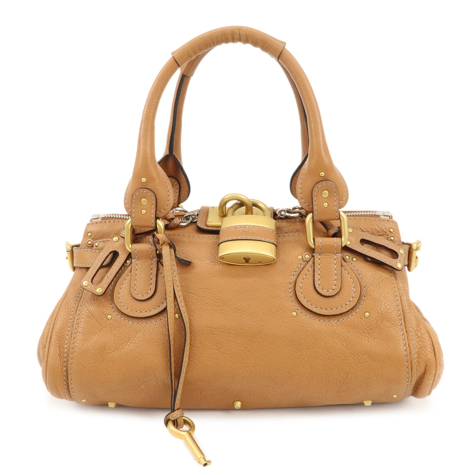 Chloe-Paddington-Leather-Medium-Hand-Bag-Shoulder-Bag-Brown