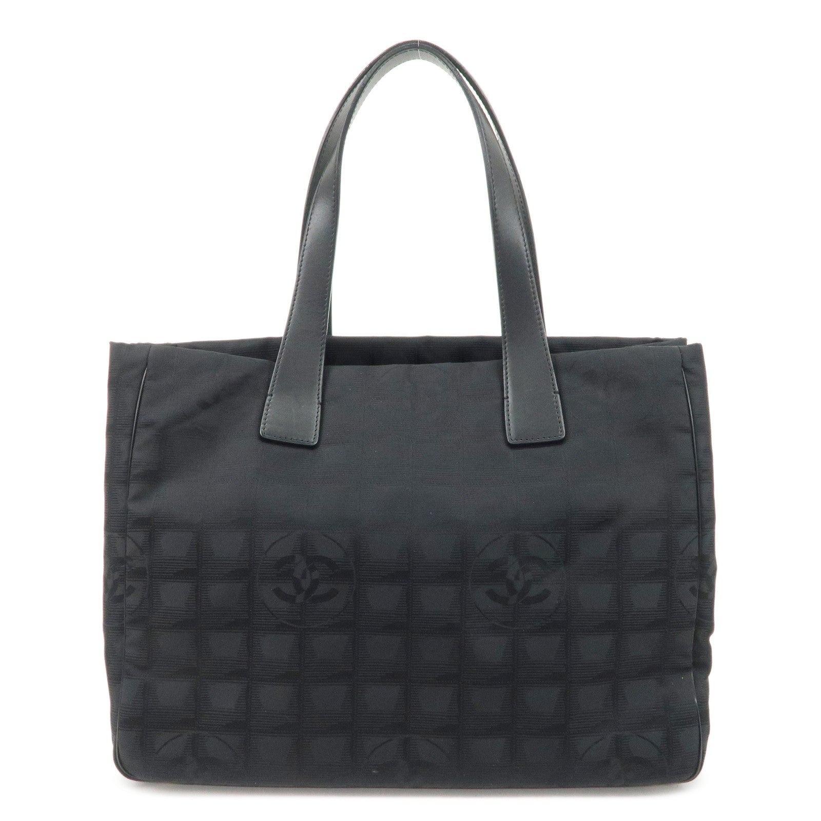 CHANEL-New-Travel-Line-Nylon-Jacquard-Leather-Tote-Bag-A15991