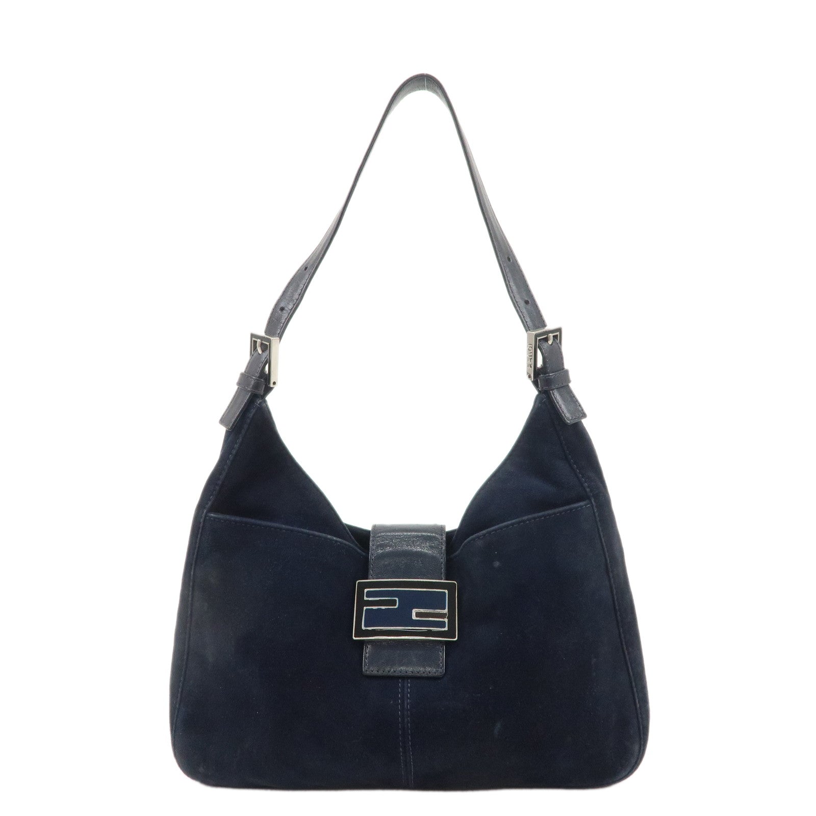 FENDI-Suede-Leather-Shoulder-Bag-Hand-Bag-Navy-26569