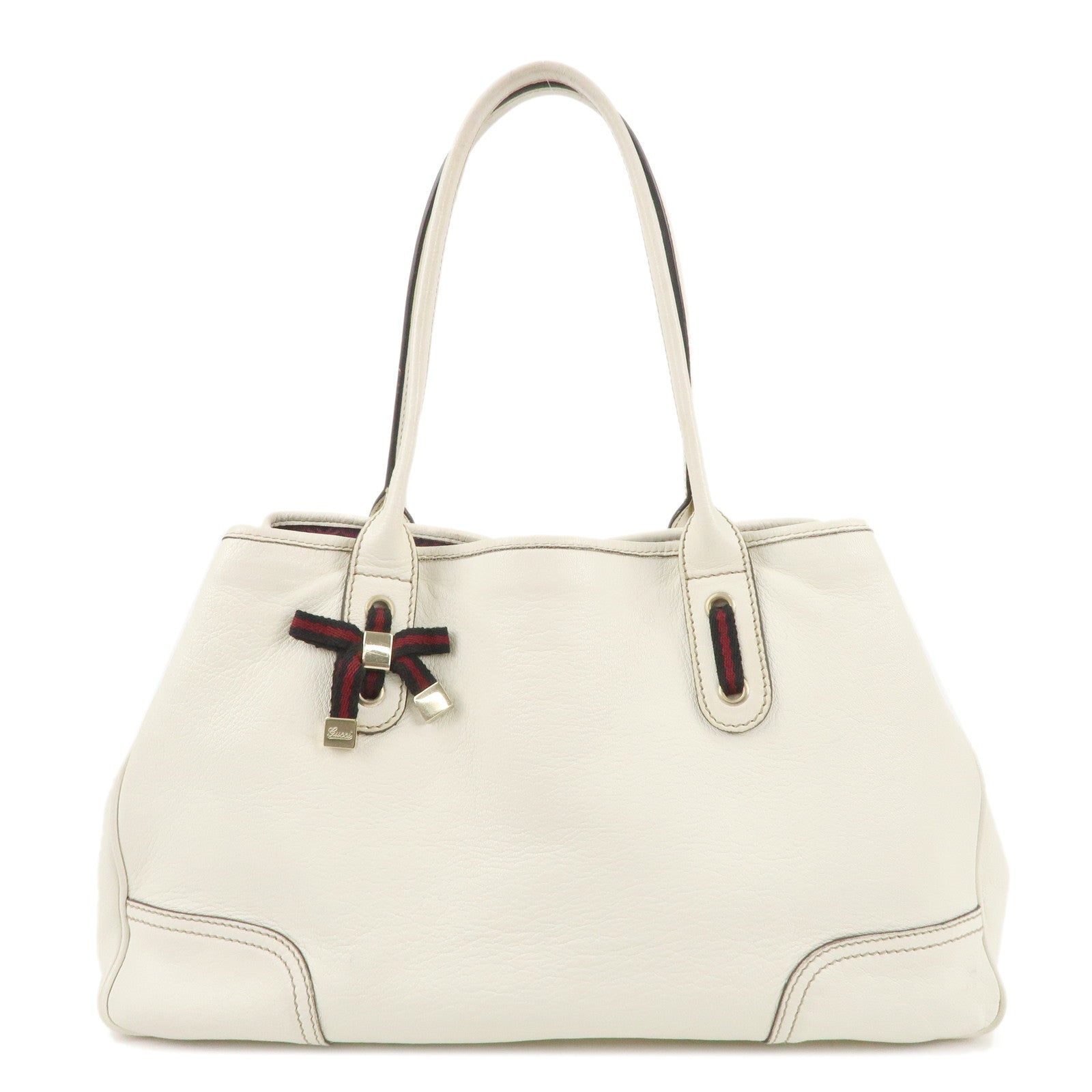 GUCCI-Princy-Sherry-Leather-Tote-Shoulder-Bag-Ivory-163805