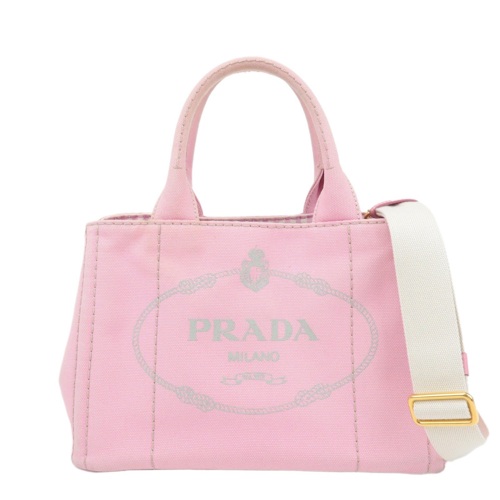 PRADA-Logo-Canapa-Mini-Canvas-2Way-Bag-Hand-Bag-Pink-1BG439