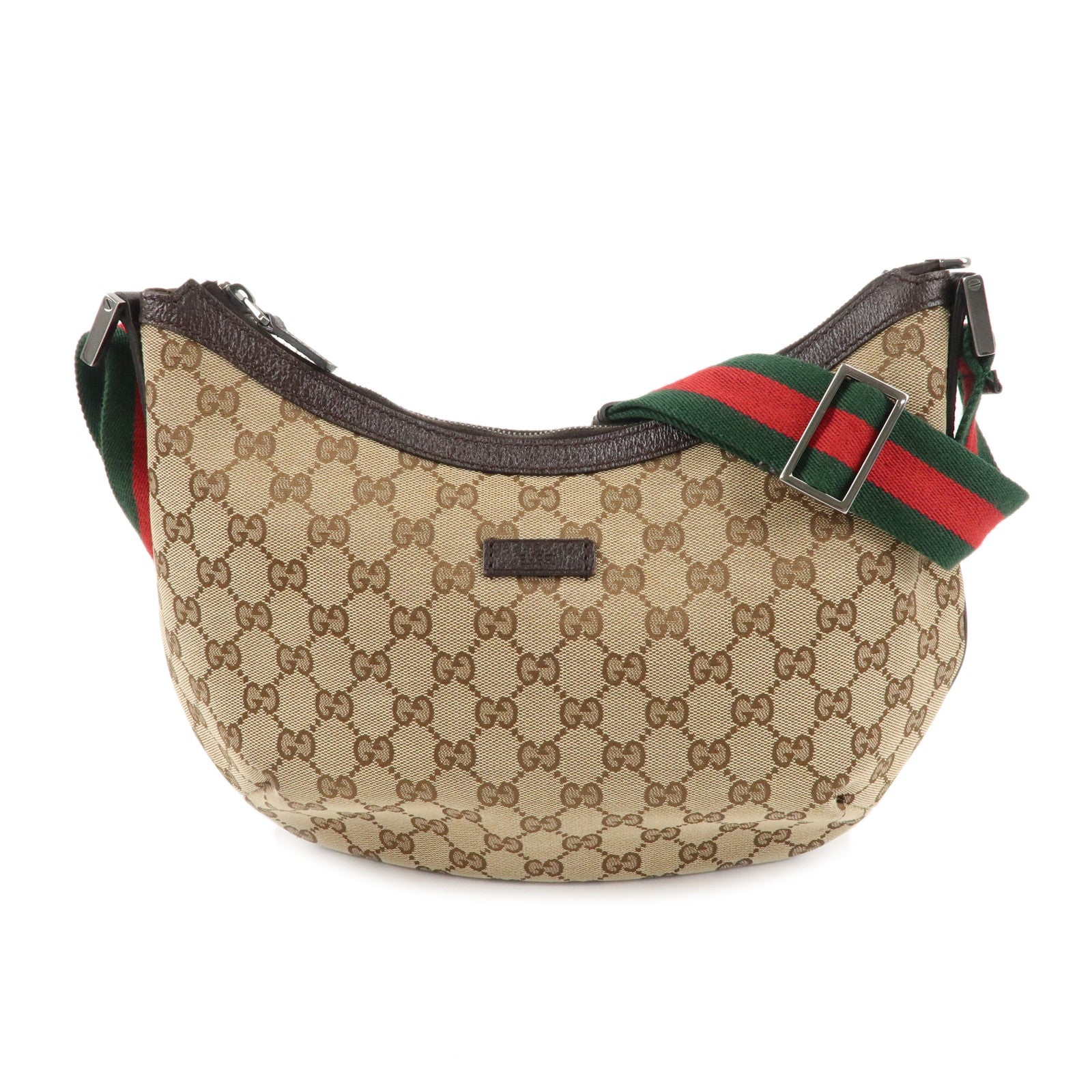 GUCCI-Sherry-GG-Canvas-Leather-Shoulder-Bag-Beige-Brown-181092