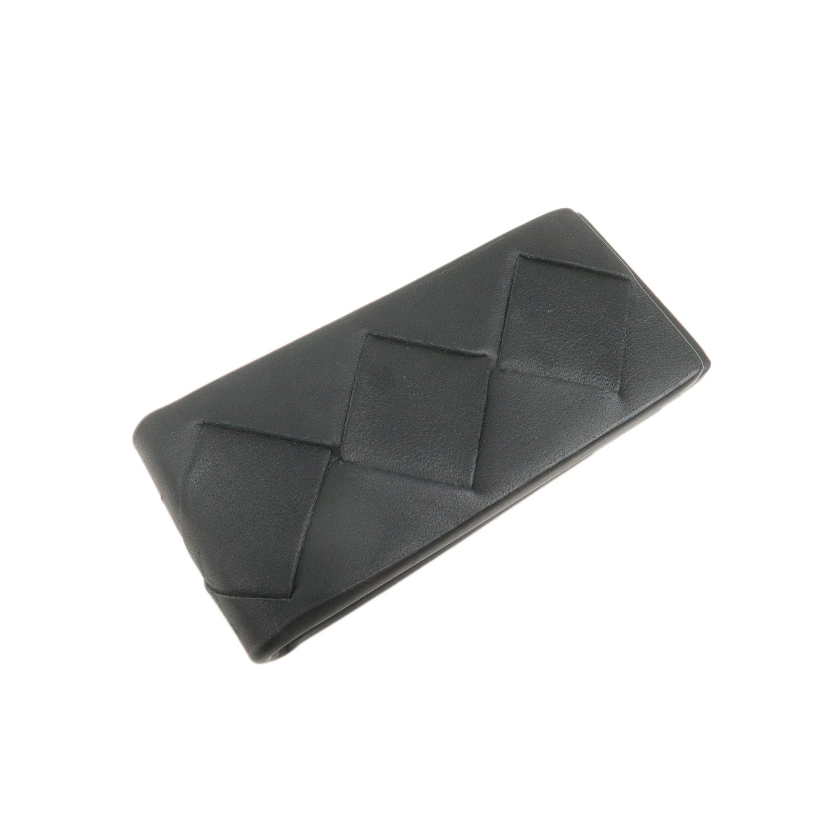 BOTTEGA-VENETA-Intrecciato-Leather-Money-Clip-Black