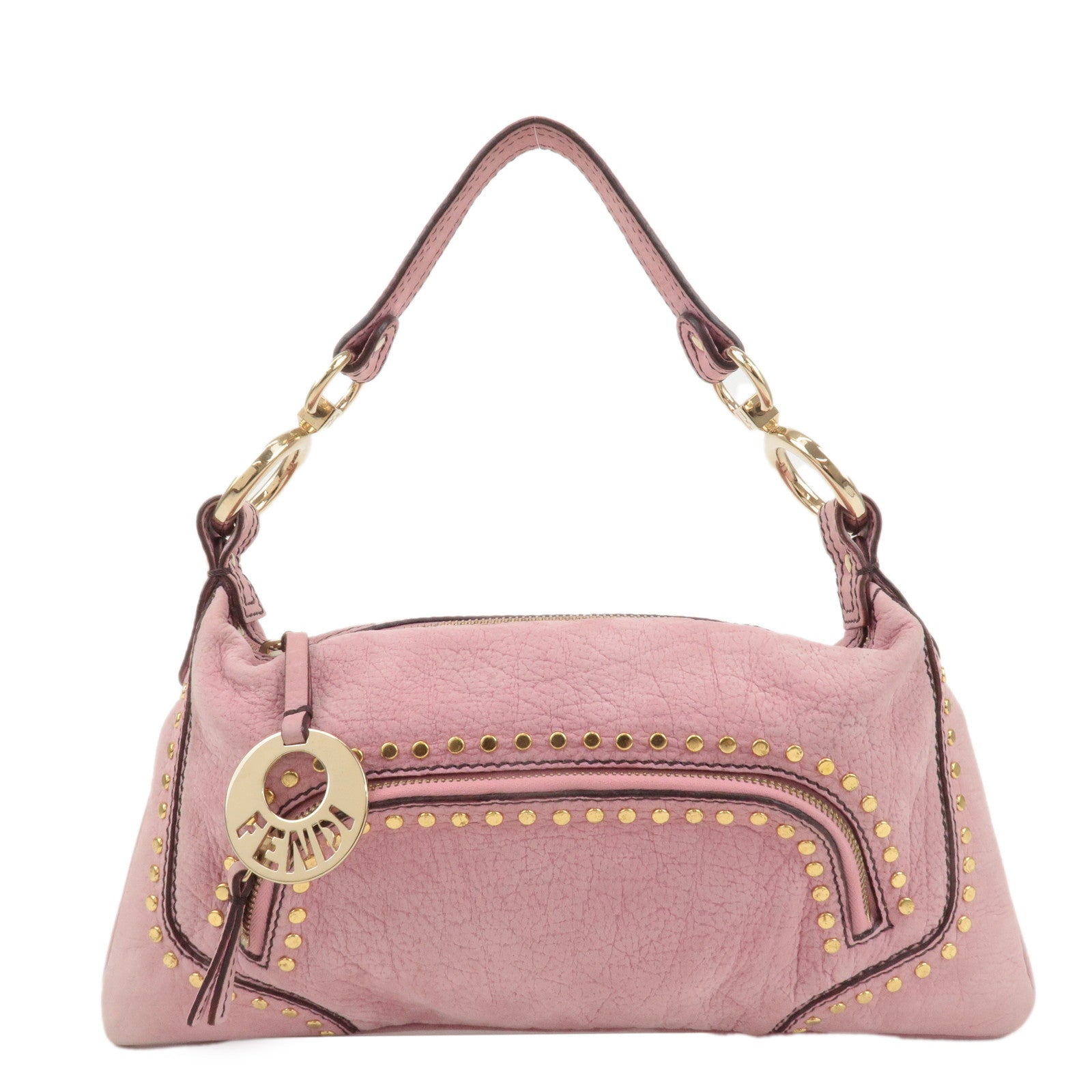 FENDI-Leather-Shoulder-Bag-Hand-Bag-Pink-8BR464