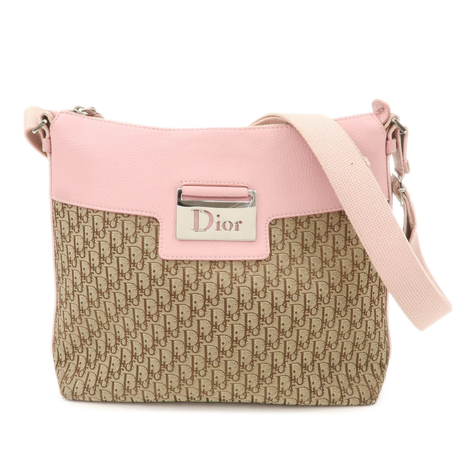 Christian-Dior-Street-Chic-Trotter-Canvas-Leather-Shoulder-Bag