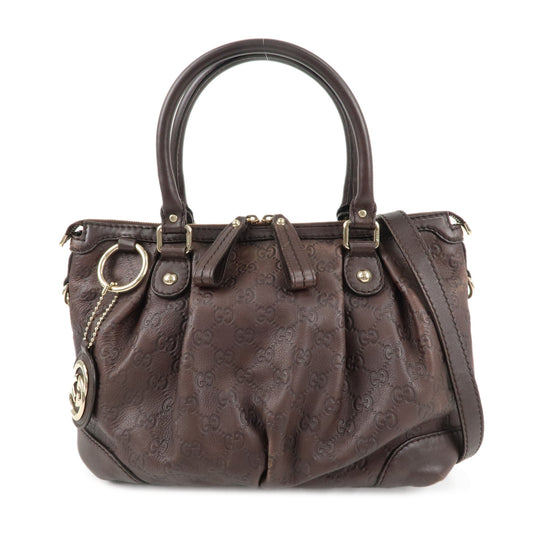 GUCCI-Sukey-Guccissima-Leather-2Way-Shoulder-Bag-Dark-Brown-247902