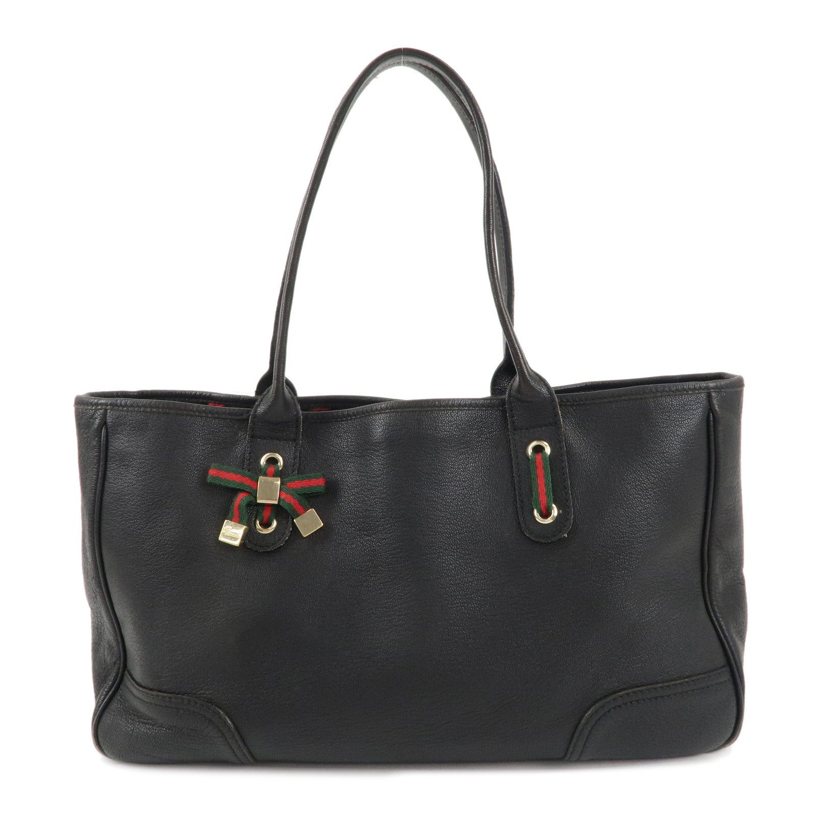 GUCCI-Princy-Sherry-Leather-Tote-Bag-Black-163805