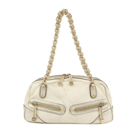 GUCCI-Sherry-Line-Leather-Chain-Shoulder-Bag-Ivory-Gold-152462