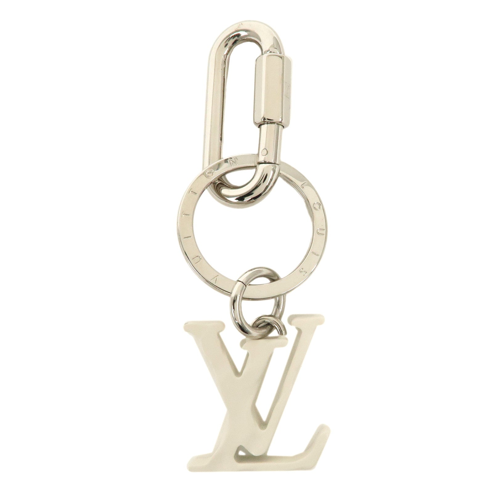 Louis-Vuitton-Porte-Cles-LV-Sharp-Bag-Charm-Silver-White-MP2290