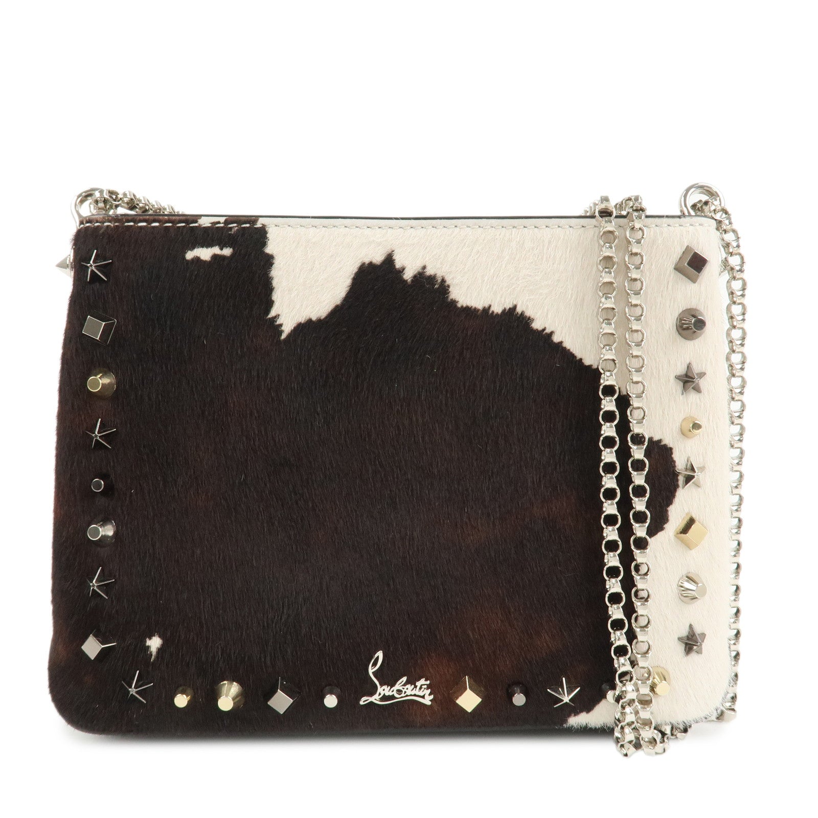 Christian-Louboutin-Chain-Shoulder-Bag-Red-Sole-Pony-Studs