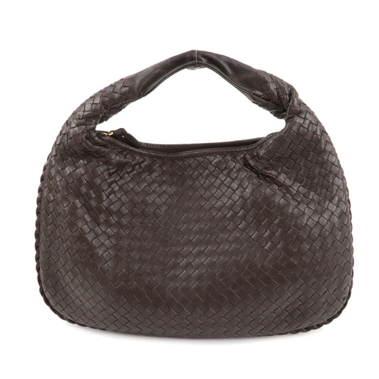 BOTTEGA-VENETA-Intrecciato-Leather-Shoulder-Bag-Dark-Brown-115653