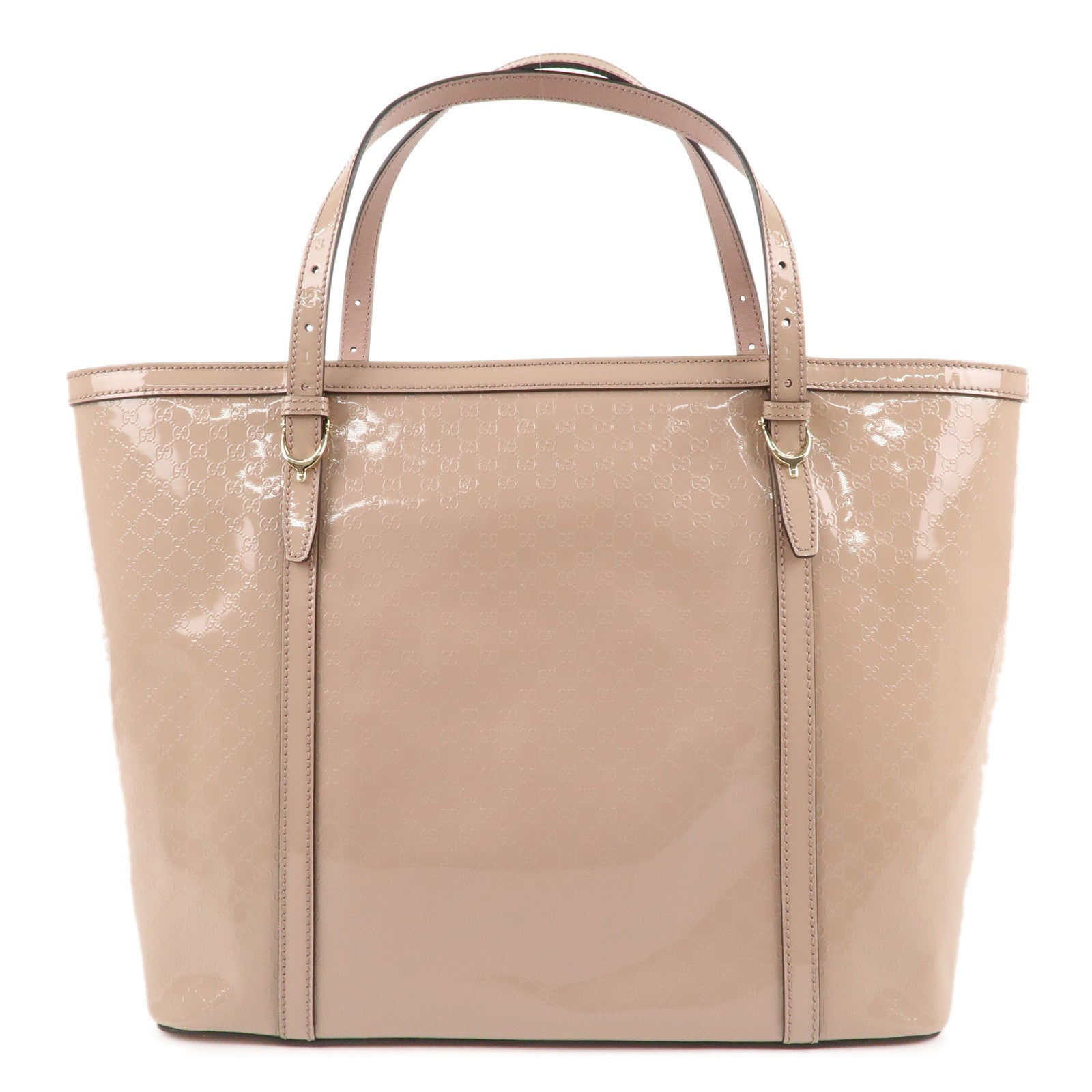 GUCCI-Micro-Guccissima-Patent-Leather-Tote-Bag-Pink-Beige-309613