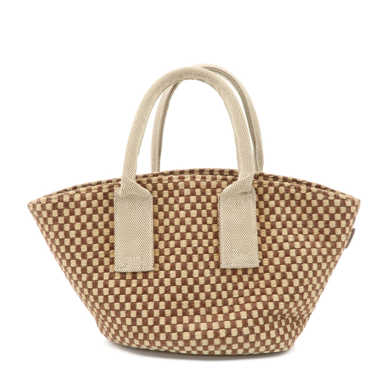 HERMES-Linen-Canvas-Panier-Bus-PM-Hand-Bag-Beige-Brown