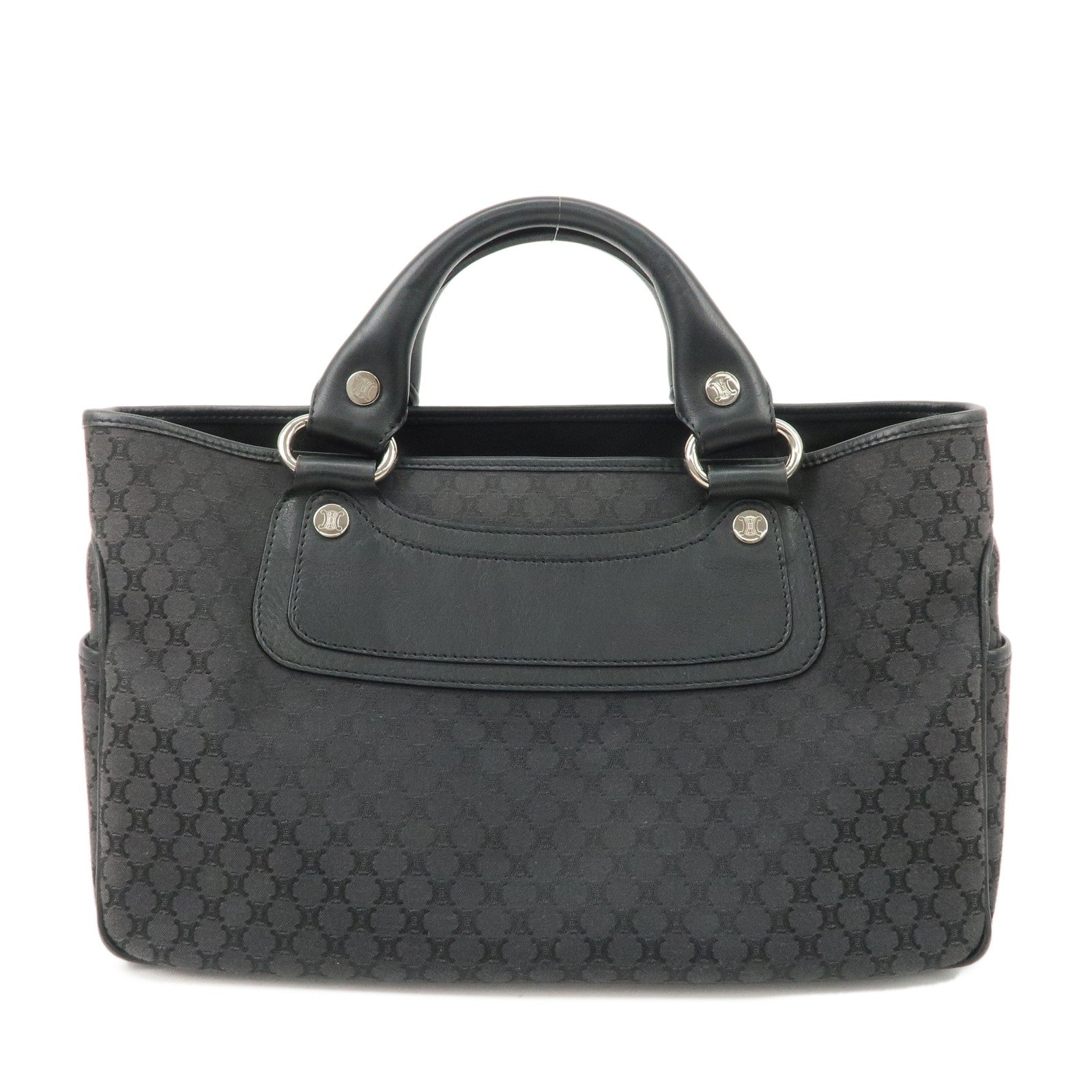 CELINE-Macadam-Canvas-Leather-Hand-Bag-Tote-Bag-Black-CE00/23