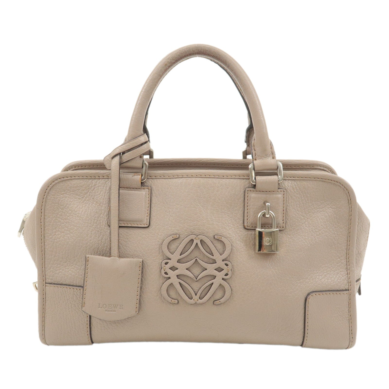 LOEWE-Leather-Amazona-28-Early-Model-Hand-Bag-Greige