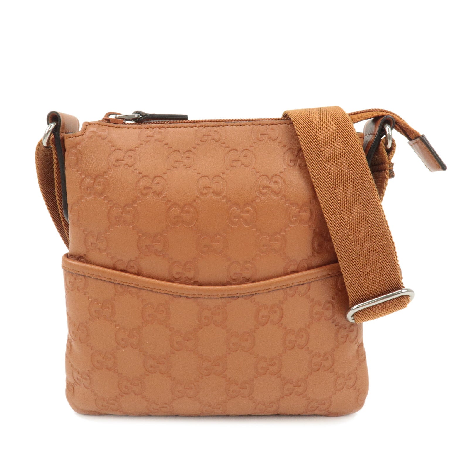 GUCCI-Guccissima-Guccissima-Leather-Shoulder-Bag-Brown-374416