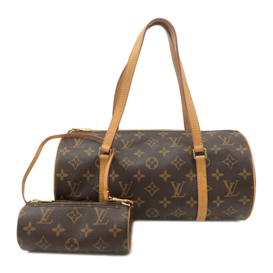 Louis-Vuitton-Monogram-Papillon-30-Hand-Bag-&-Pouch-Brown-M51385
