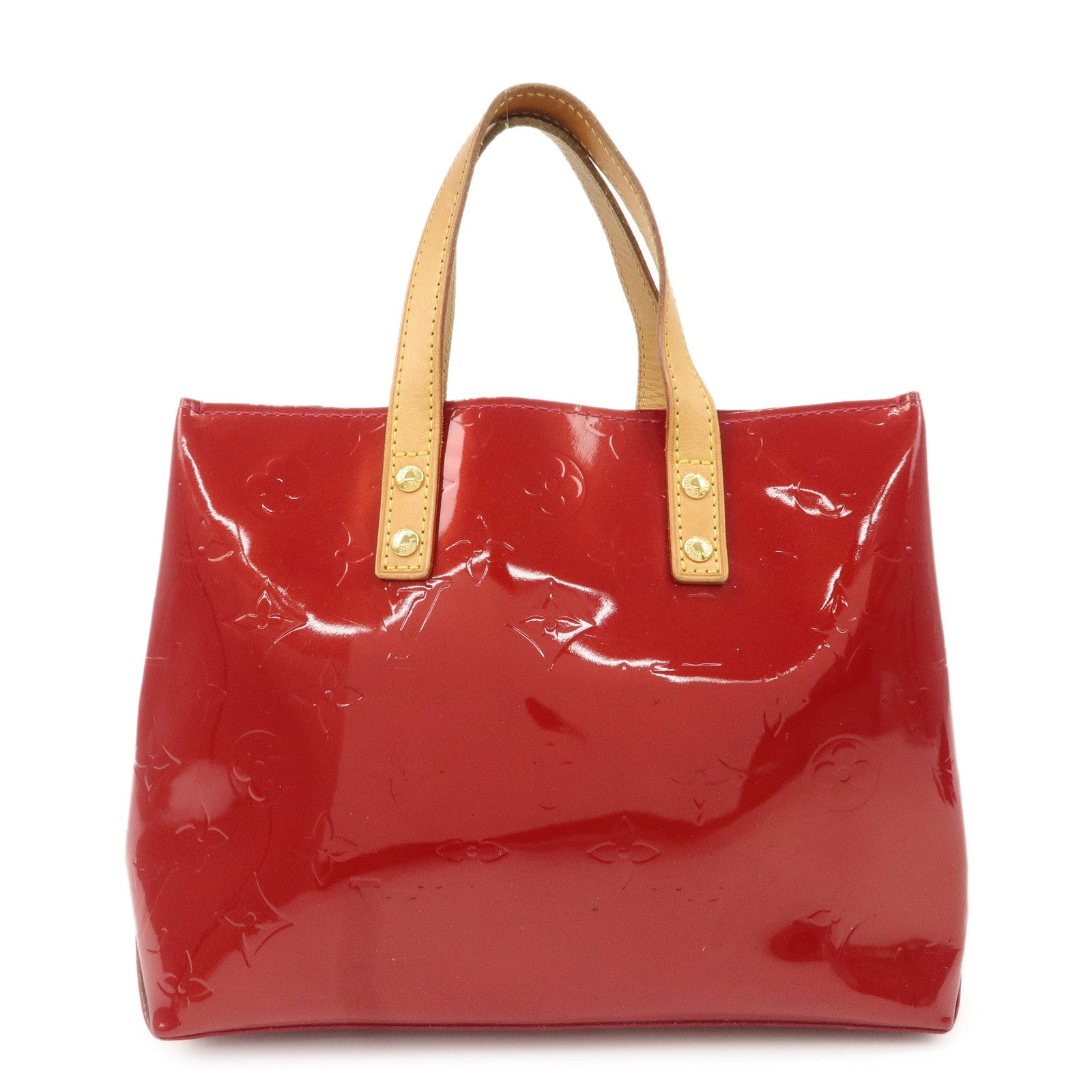 Louis-Vuitton-Monogram-Vernis-Lead-PM-Hand-Bag-Red-M91990