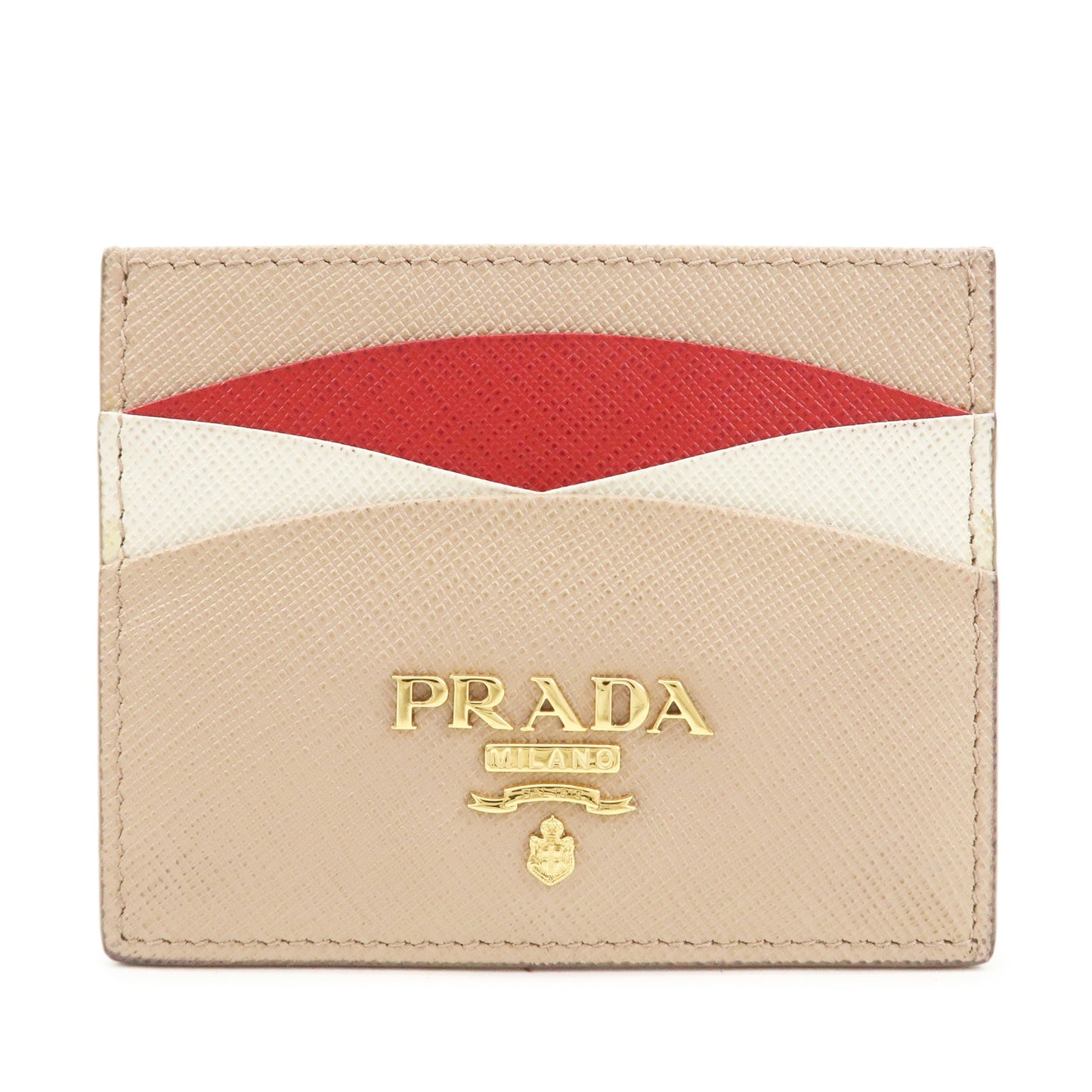 PRADA-Logo-Saffiano-Leather-Card-Case-Card-Holder-Pink-Beige