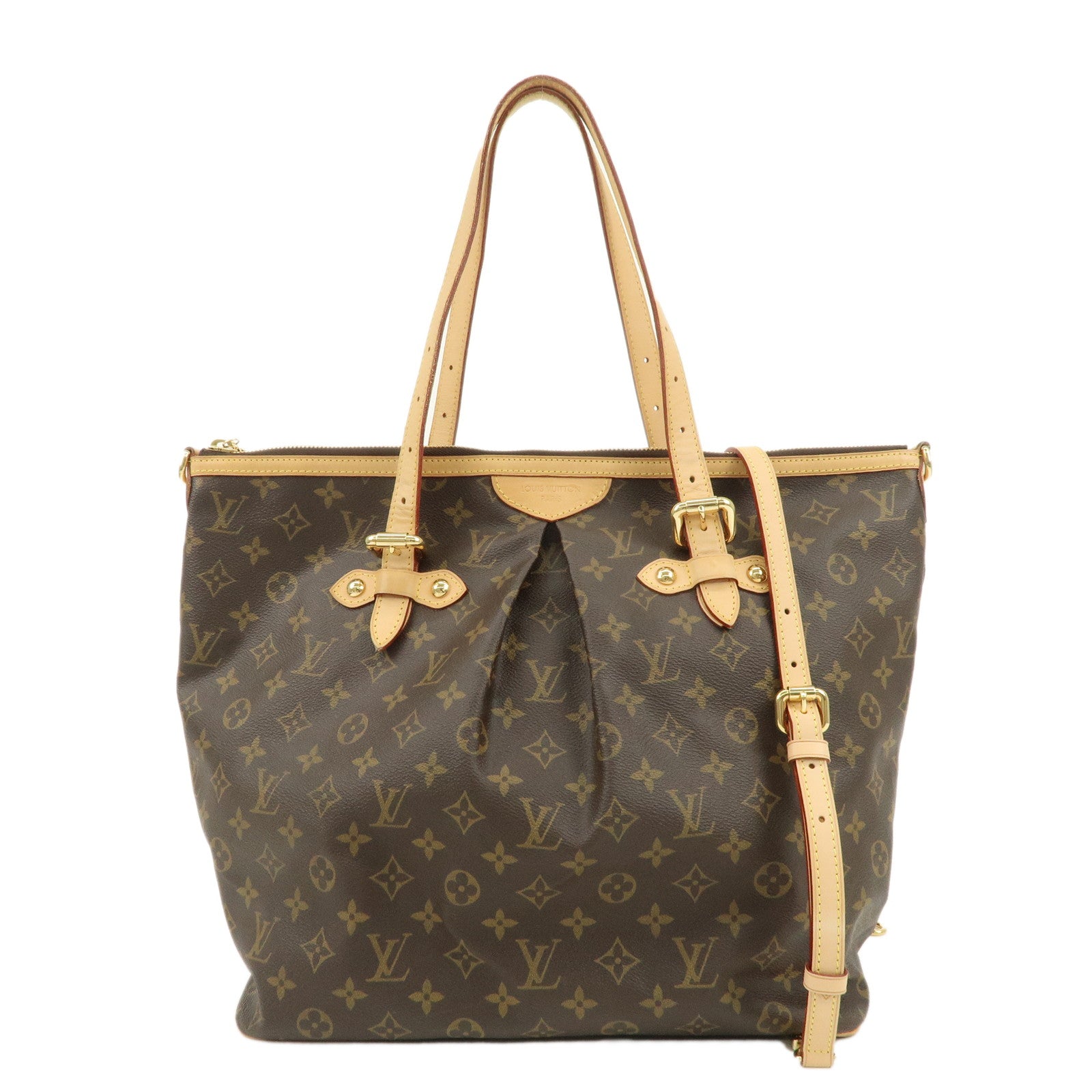 Louis-Vuitton-Monogram-Palermo-GM-2Way-Hand-Bag-Brown-M40146