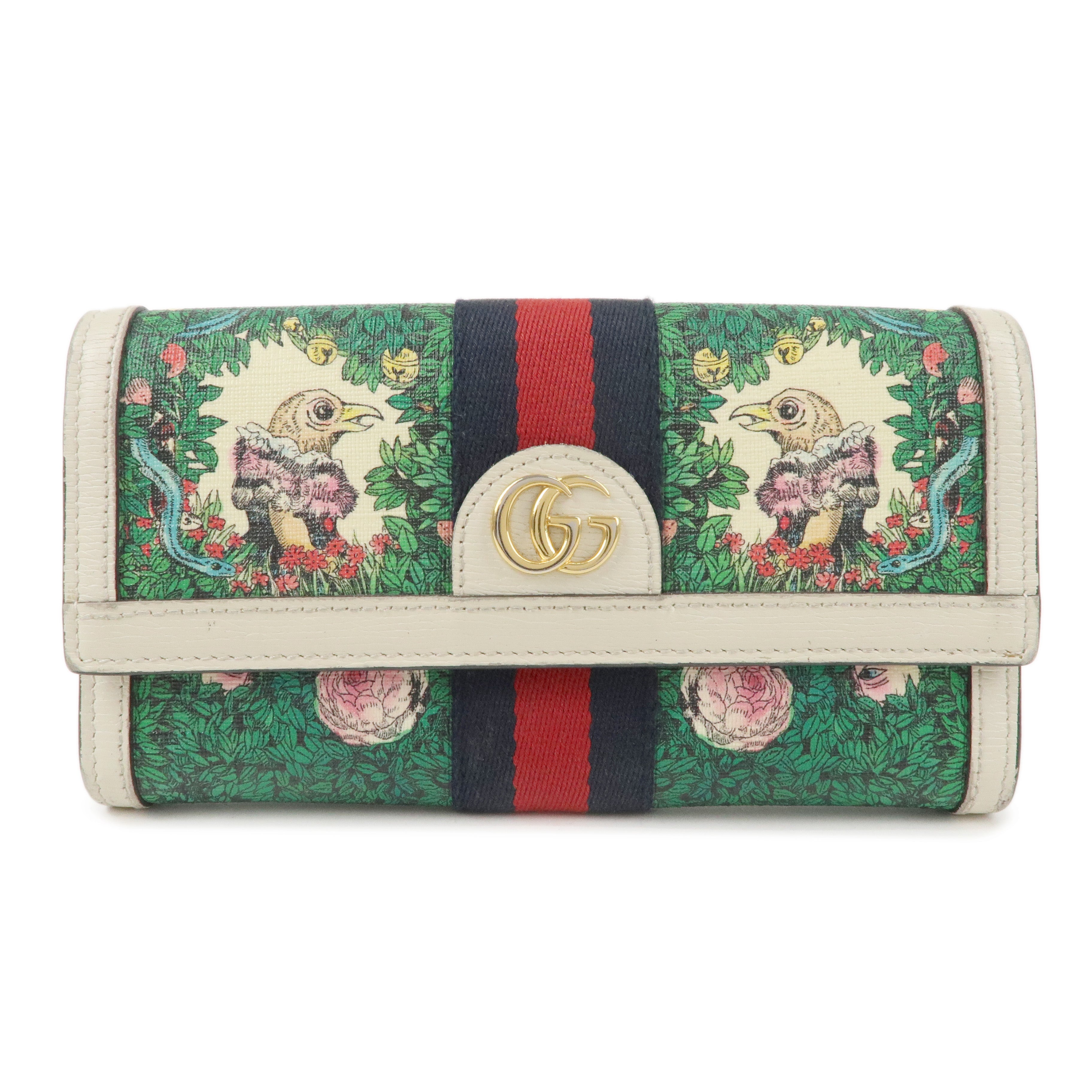 GUCCI Ophidia Sherry Yuko Higuchi PVC Leather Continental Wallet