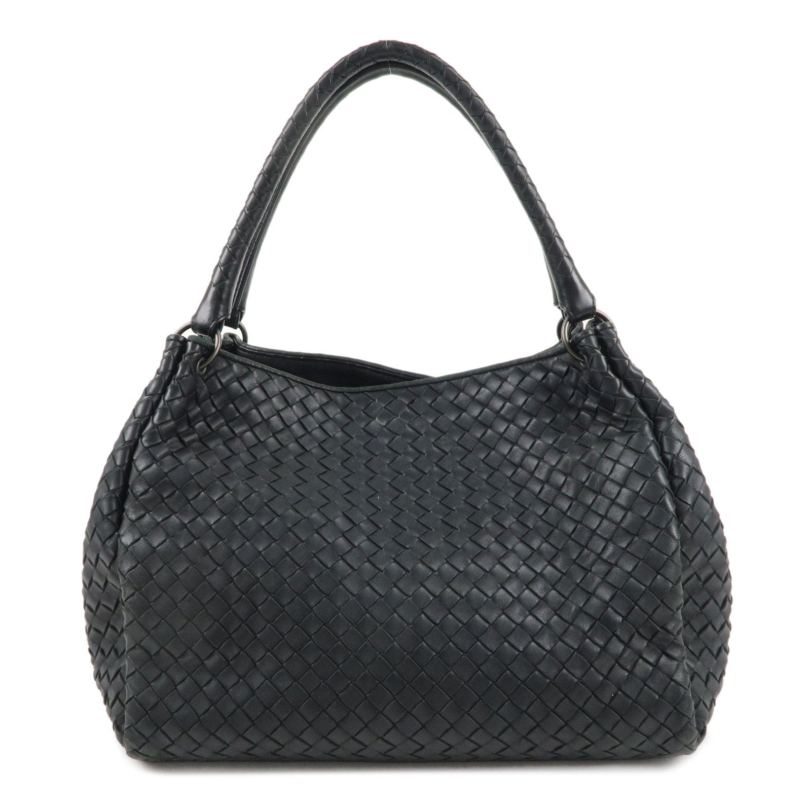 BOTTEGA-VENETA-Intrecciato-Leather-Tote-Bag-Black-222322