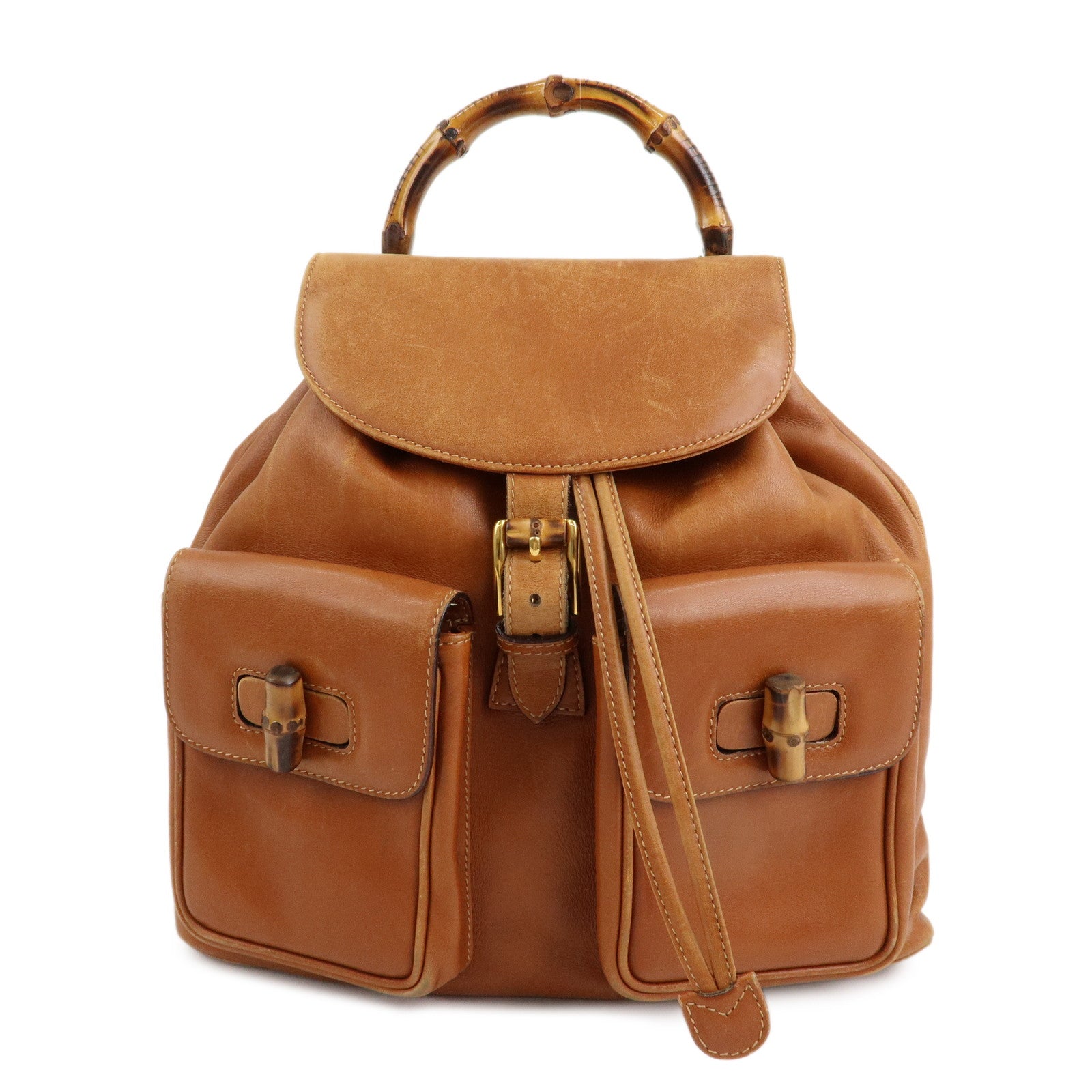 GUCCI-Bamboo-Suede-Leather-Back-Pack-Rack-Sack-Brown-003.1998