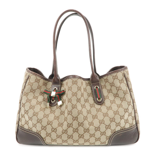GUCCI-Princy-Sherry-GG-Canvas-Leather-Tote-Bag-Beige-163805