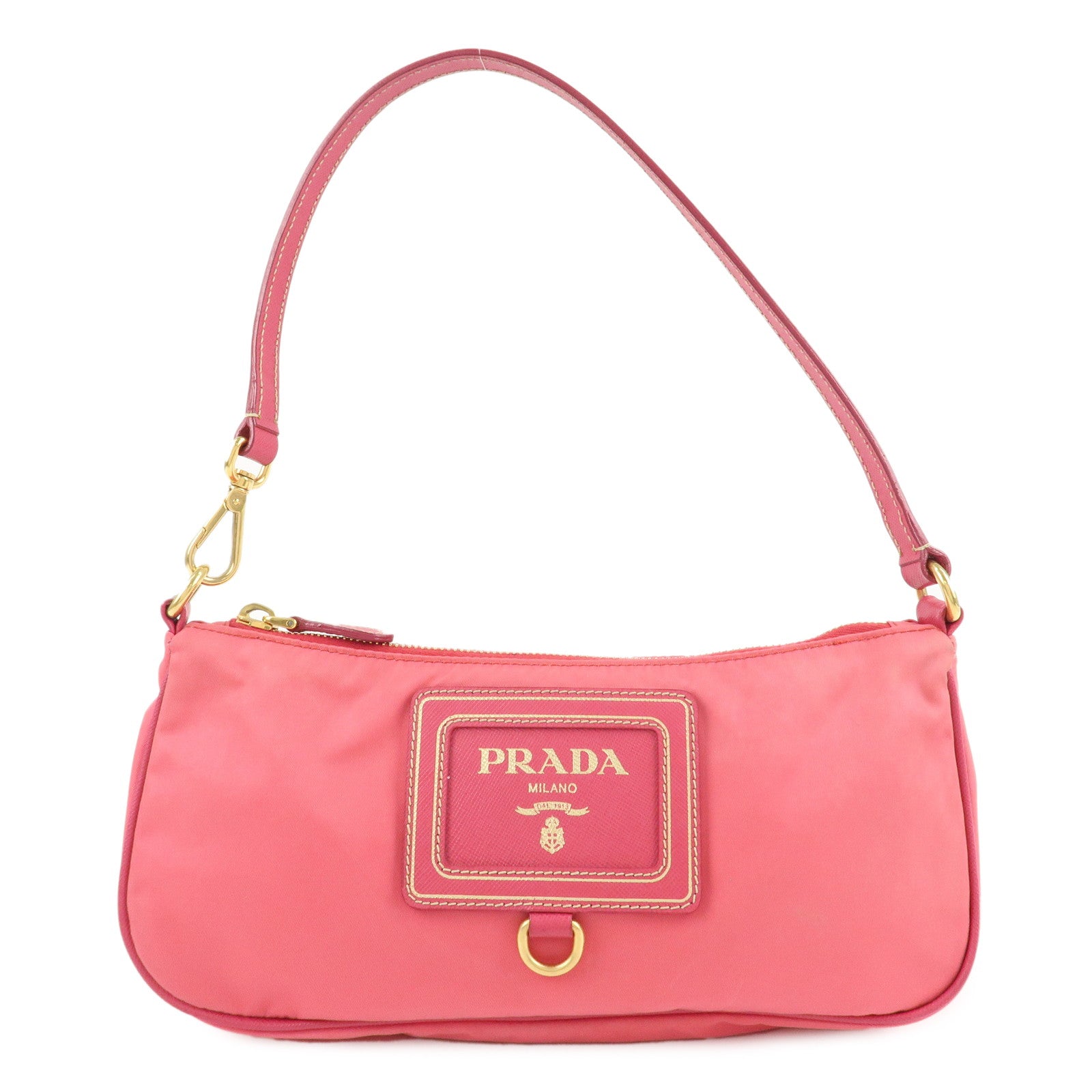 PRADA-Nylon-Saffiano-Leather-Shoulder-Bag-Hand-Bag-Pink