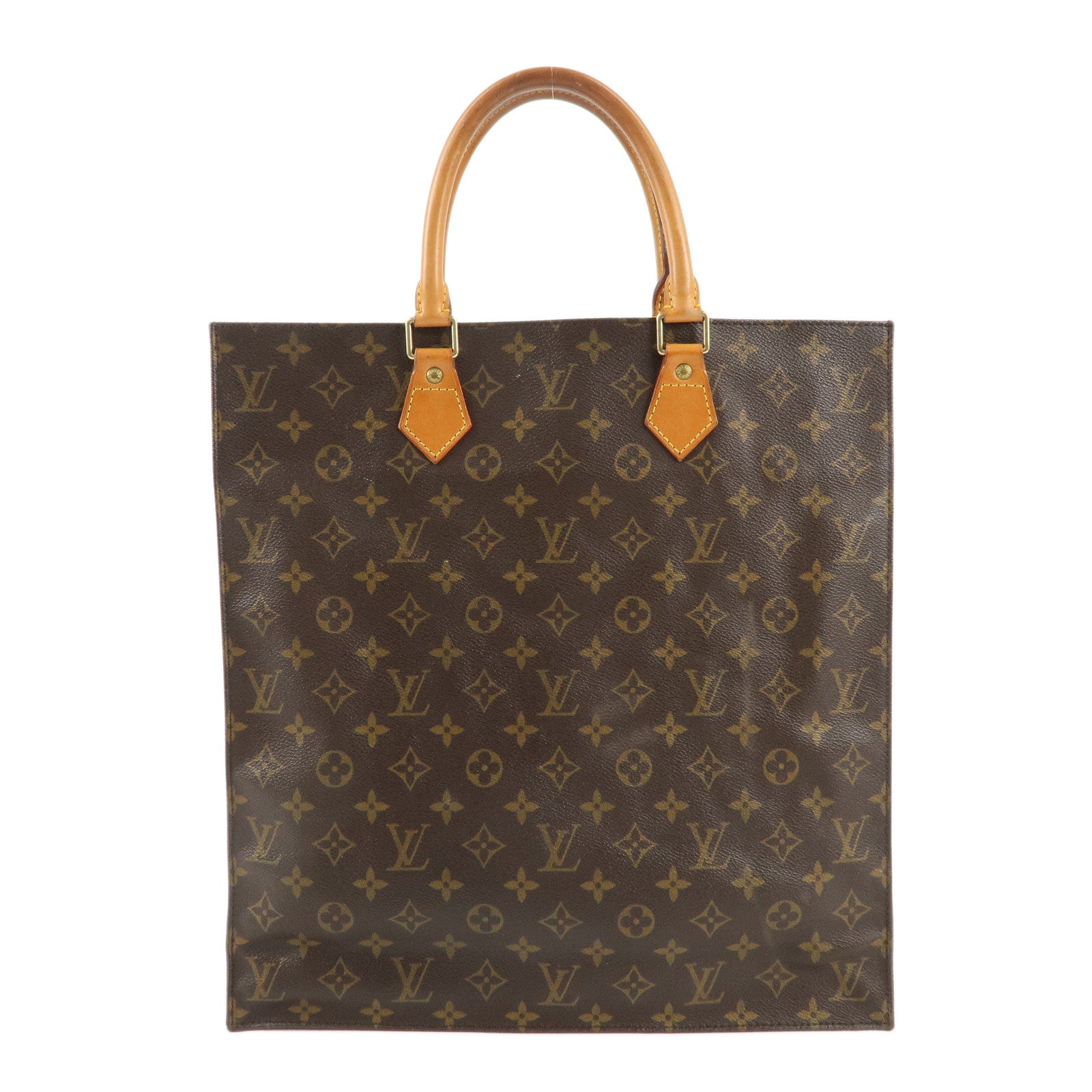 Louis-Vuitton-Monogram-Sac-Plat-Hand-Bag-Brown-M51140